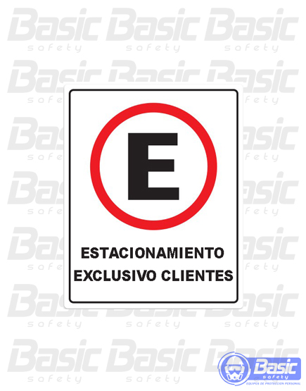 SeÑalamiento Estacionamiento Exclusivo Clientes Basic Safety 4876